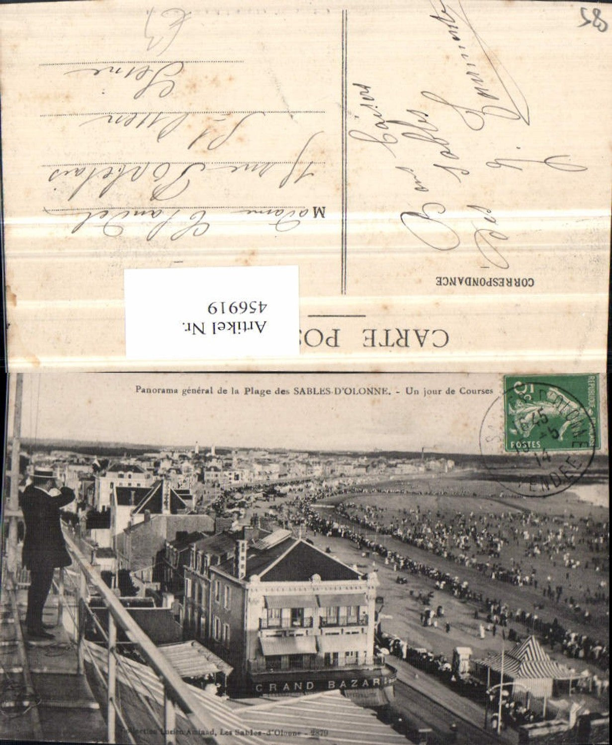 456919,Pays de la Loire Vendee Sables-d'Olonne Panorama Plage Strand