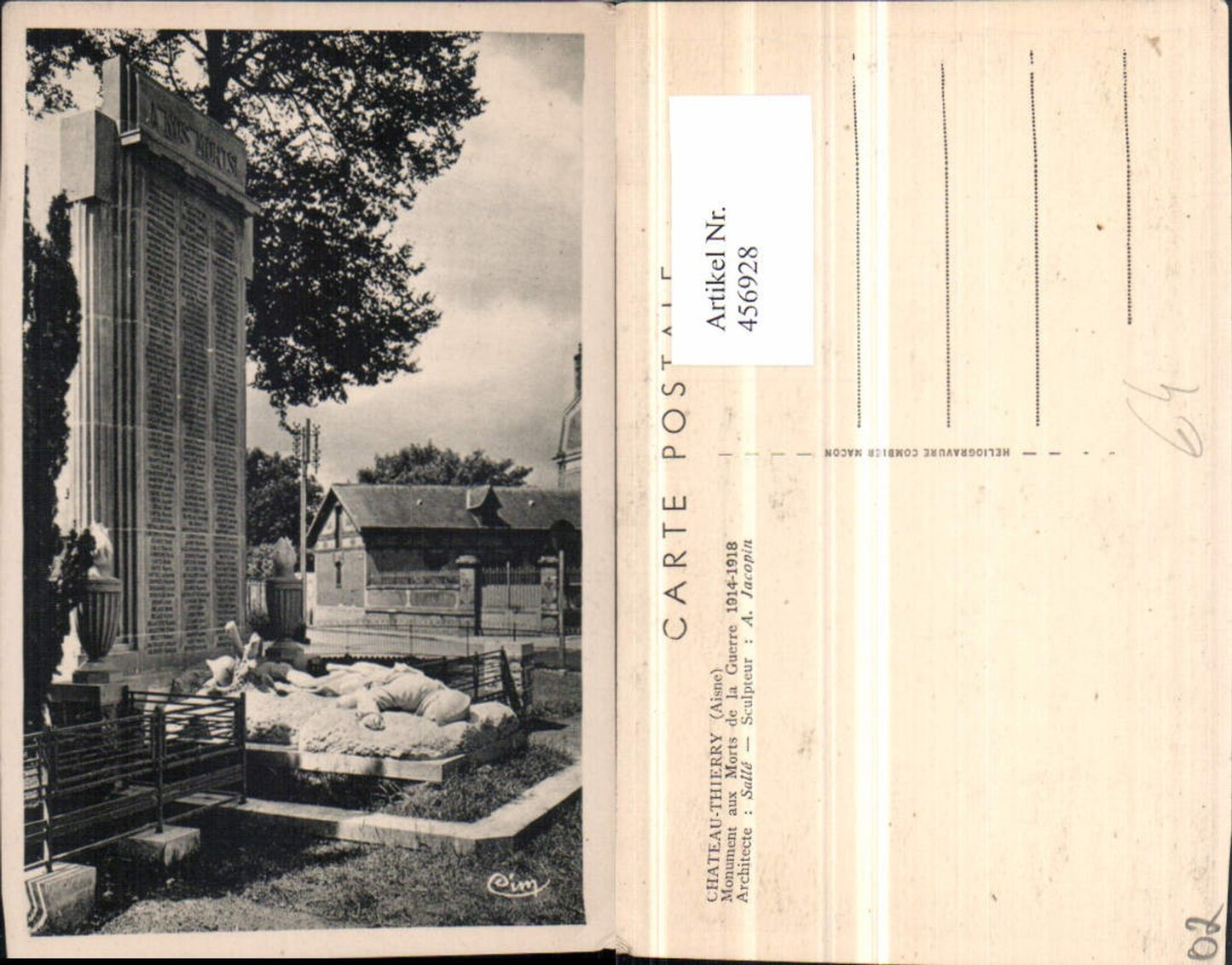 456928,Picardie Aisne Chateau-Thierry Monument aux Morts Kriegerdenkmal