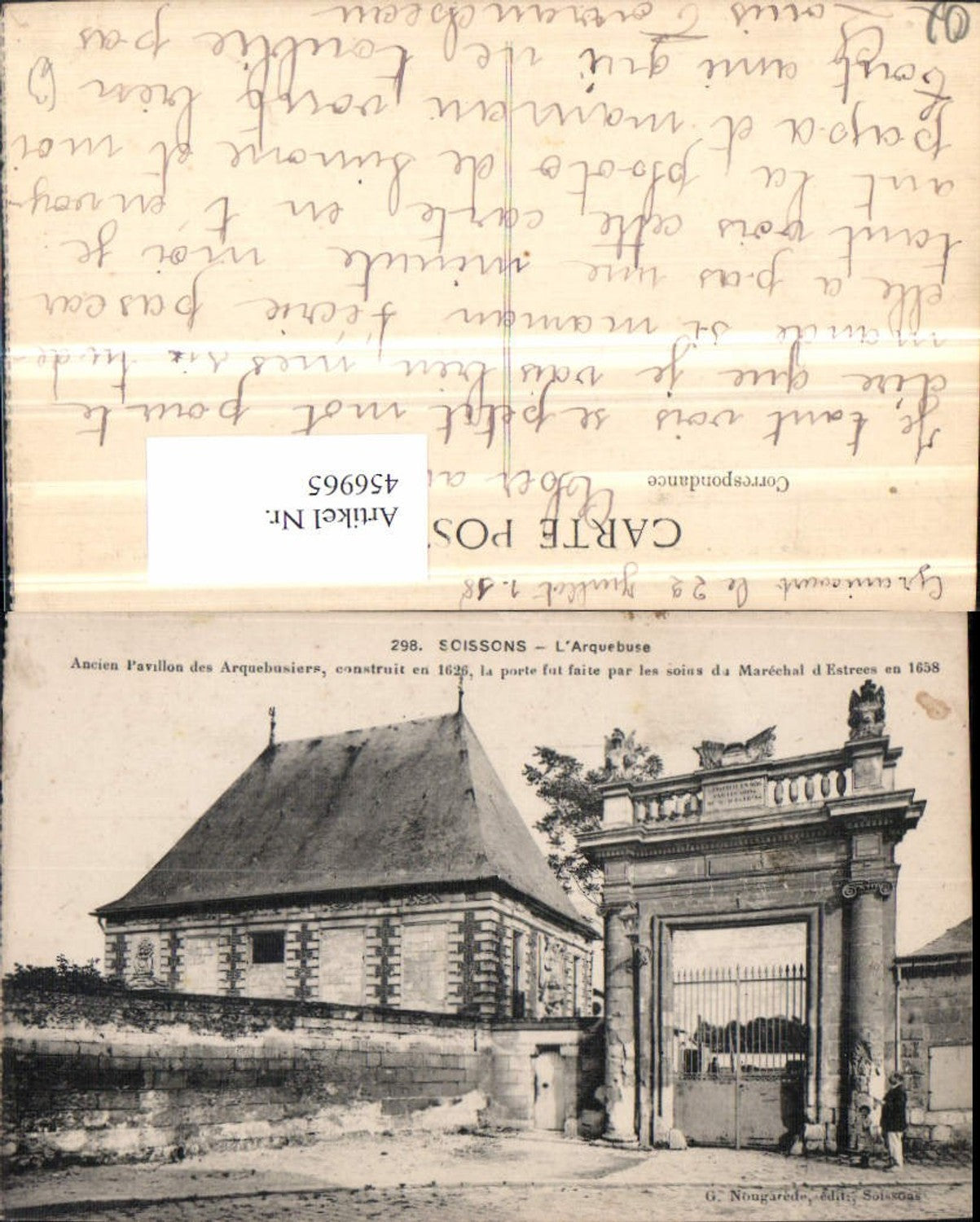 456965,Picardie Aisne Soissons Arquebuse Gittertor Tor