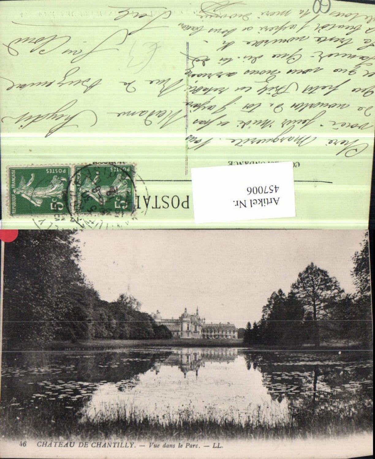 457006,Picardie Oise Chateau de Chantilly Castle Pond