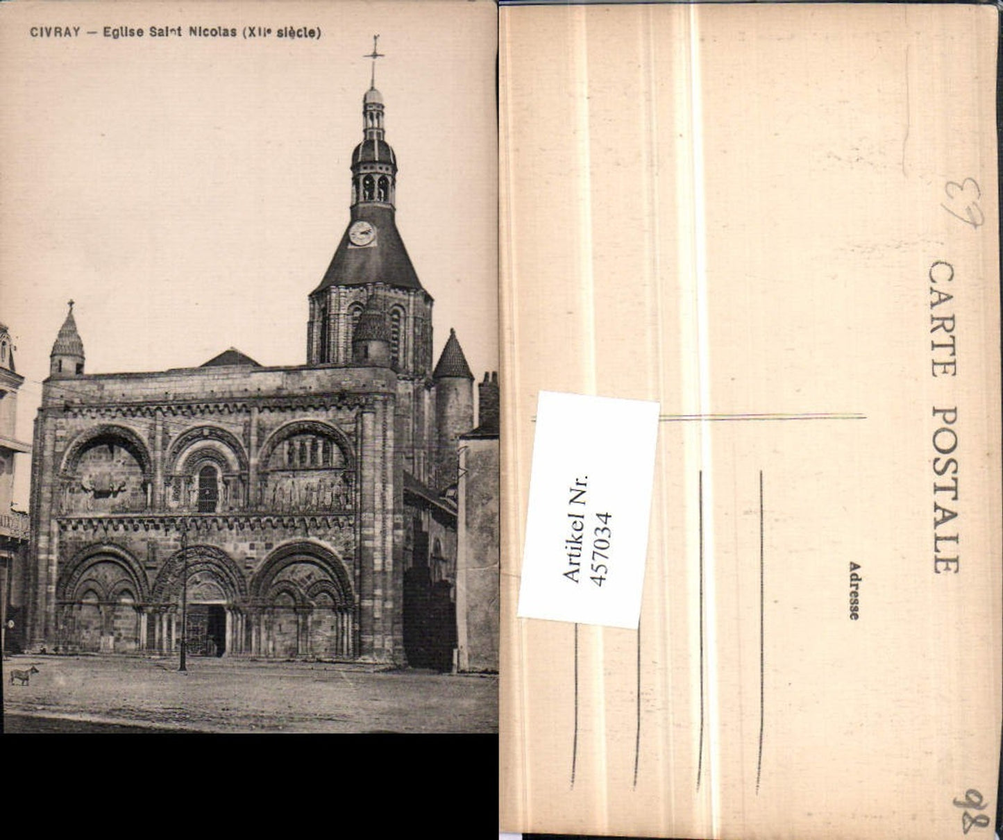 457034,Poitou-Charentes Vienne Civray Eglise Saint Nicolas Kirche
