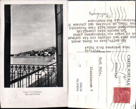 457092,Provence-Alpes-Cote-Azur Alpes-Maritimes Menton Hotel Cecil Teilansicht