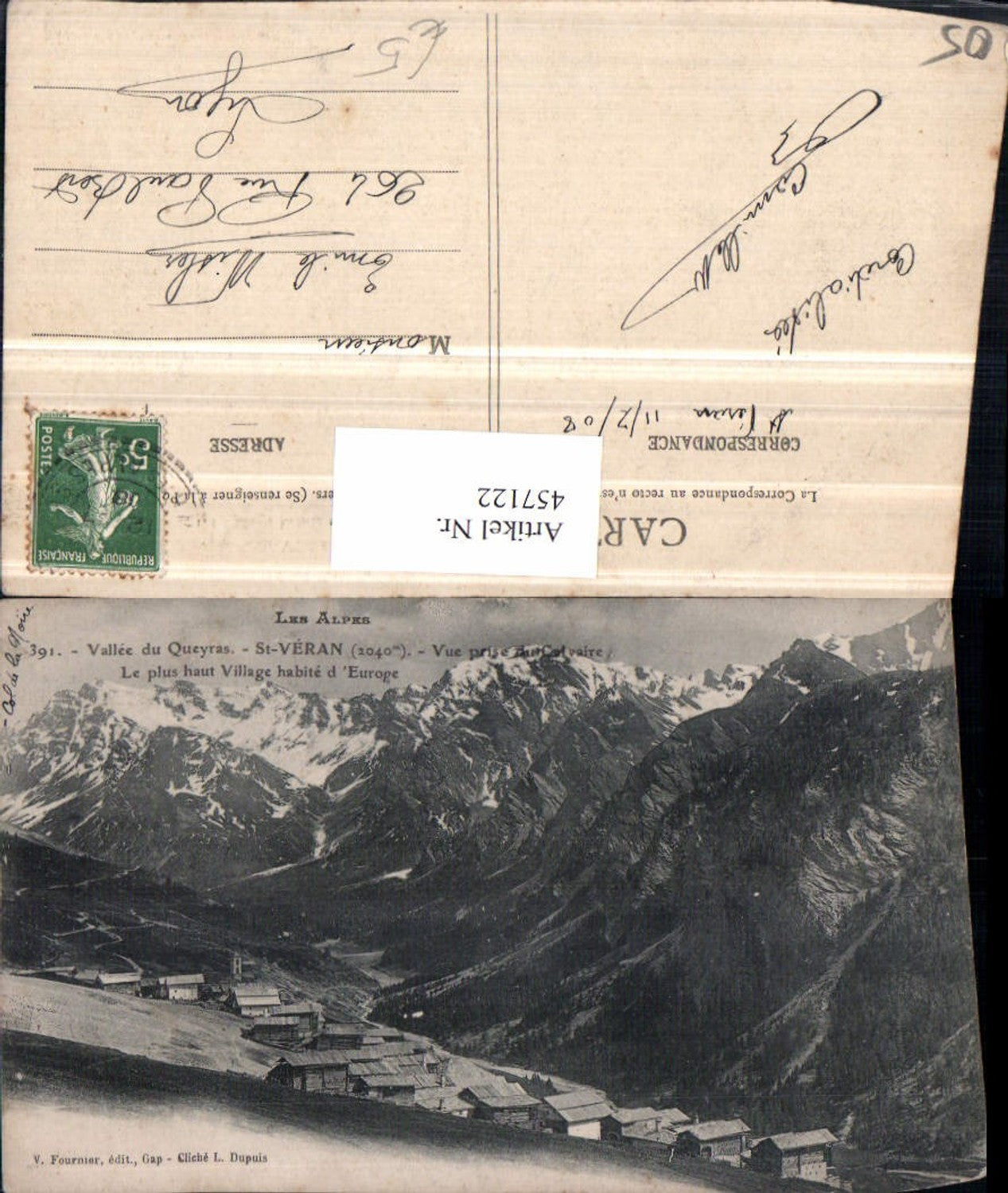 457122,Provence-Alpes-Cote-Azur Hautes-Alpes St-Veran Totale Bergkulisse