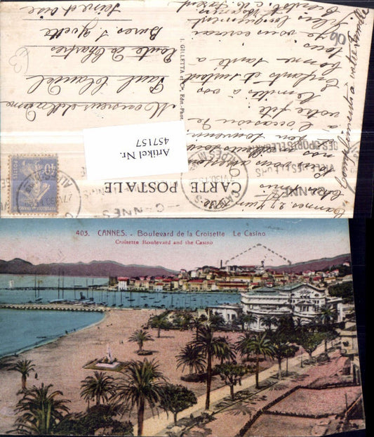 457157,Provence-Alpes-Cote-Azur Alpes-Maritimes Cannes Boulevard Croisette Casino