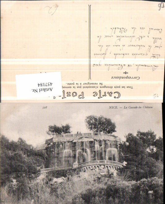 457184,Provence-Alpes-Cote-Azur Alpes-Maritimes Nice Nizza Cascade Chateau