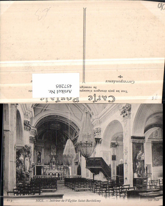 457205,Provence-Alpes-Cote-Azur Alpes-Maritimes Nice Nizza Eglise St-Barthelemy Kirche