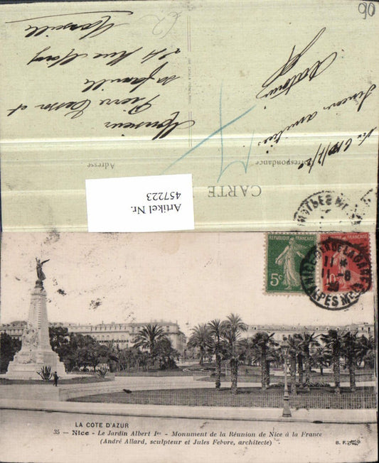 457223,Provence-Alpes-Cote-Azur Alpes-Maritimes Nice Nizza Jardin Albert Monument