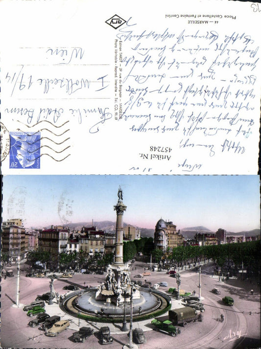 457248,Provence-Alpes-Cote-Azur Bouches-du-Rhone Marseille Place Castellance Säule