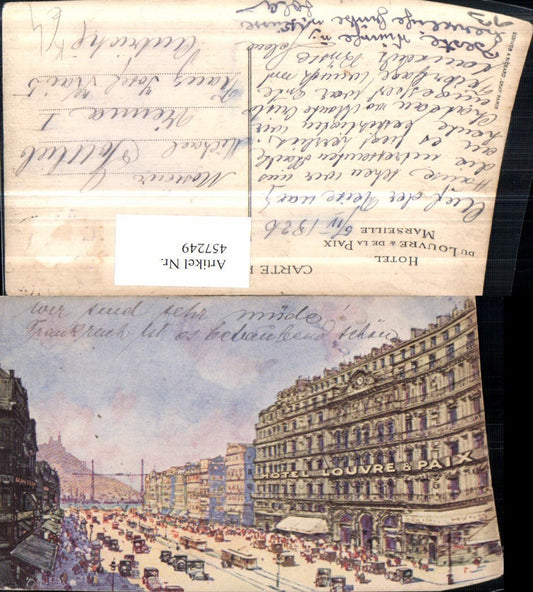 457249,Künstler AK Provence-Alpes-Cote-Azur Bouches-du-Rhone Marseille Hotel Louvre