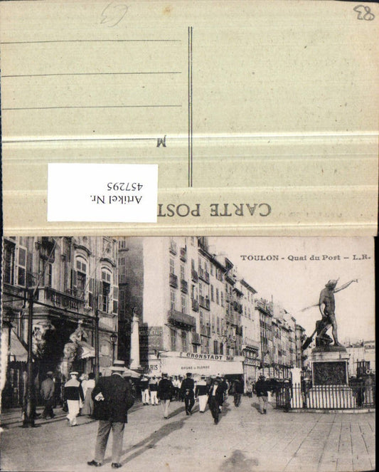 457295,Provence-Alpes-Cote-Azur Var Toulon Quai du Port Straßenansicht Statue