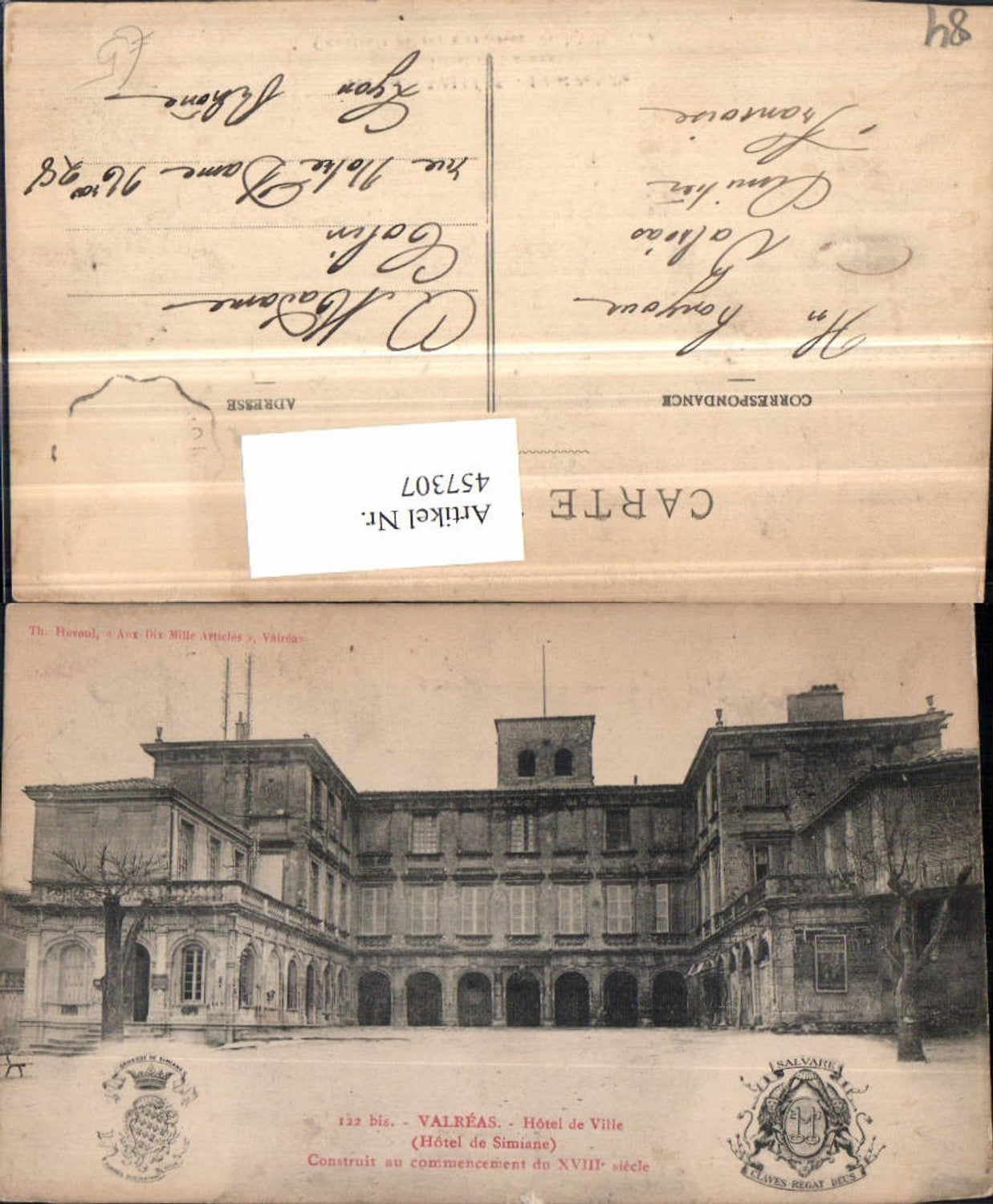 457307,Provence-Alpes-Cote-Azur Vaucluse Valreas Hotel de Ville Rathaus