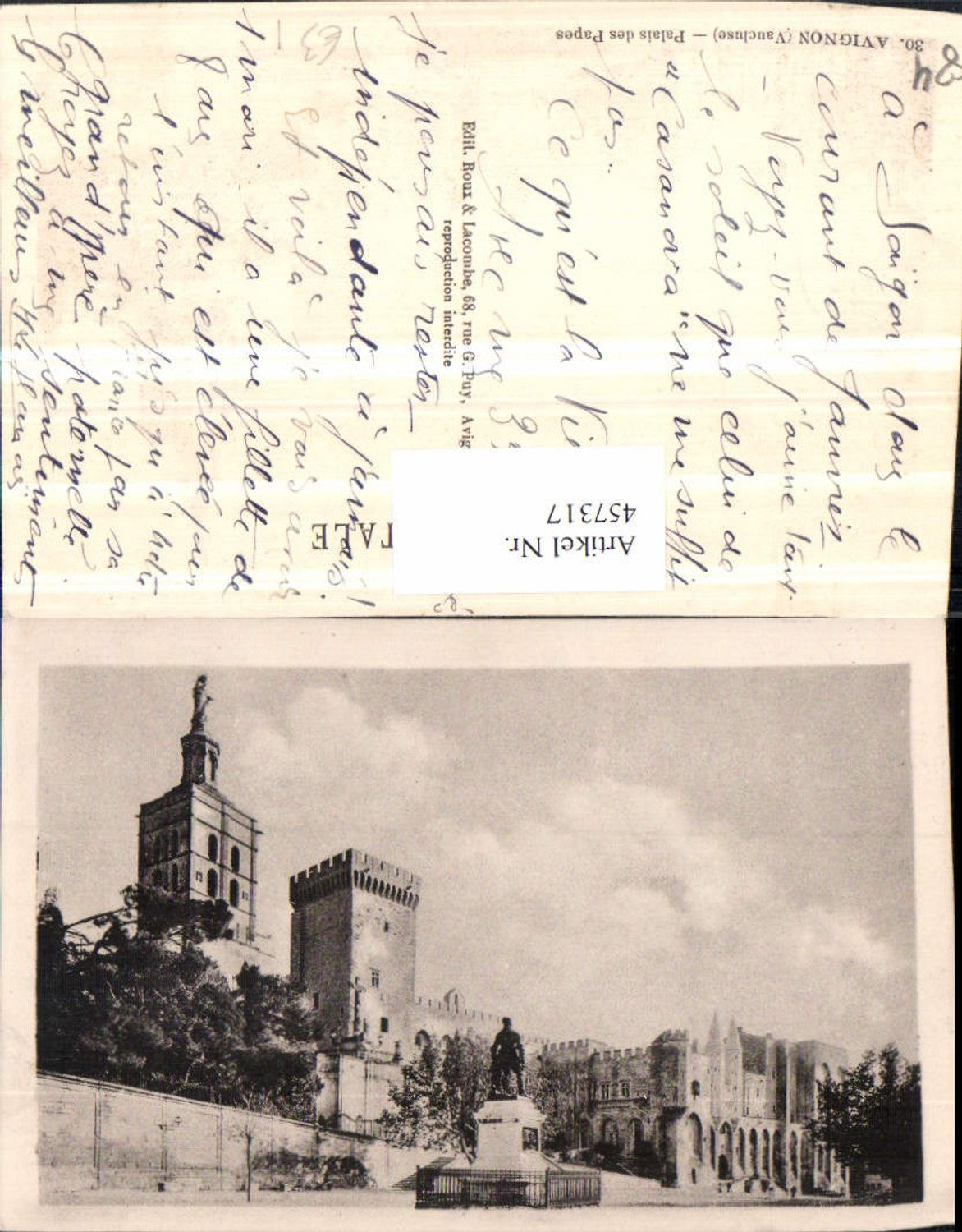 457317,Provence-Alpes-Cote-Azur Vaucluse Avignon Palais des Papes Palast Statue