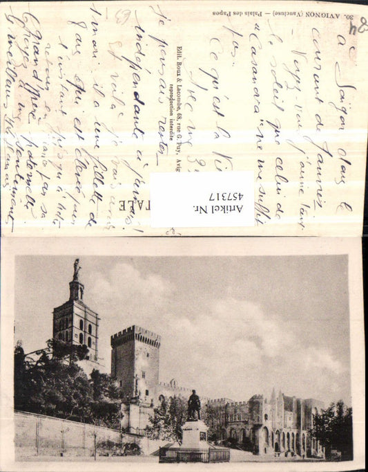 457317,Provence-Alpes-Cote-Azur Vaucluse Avignon Palais des Papes Palast Statue