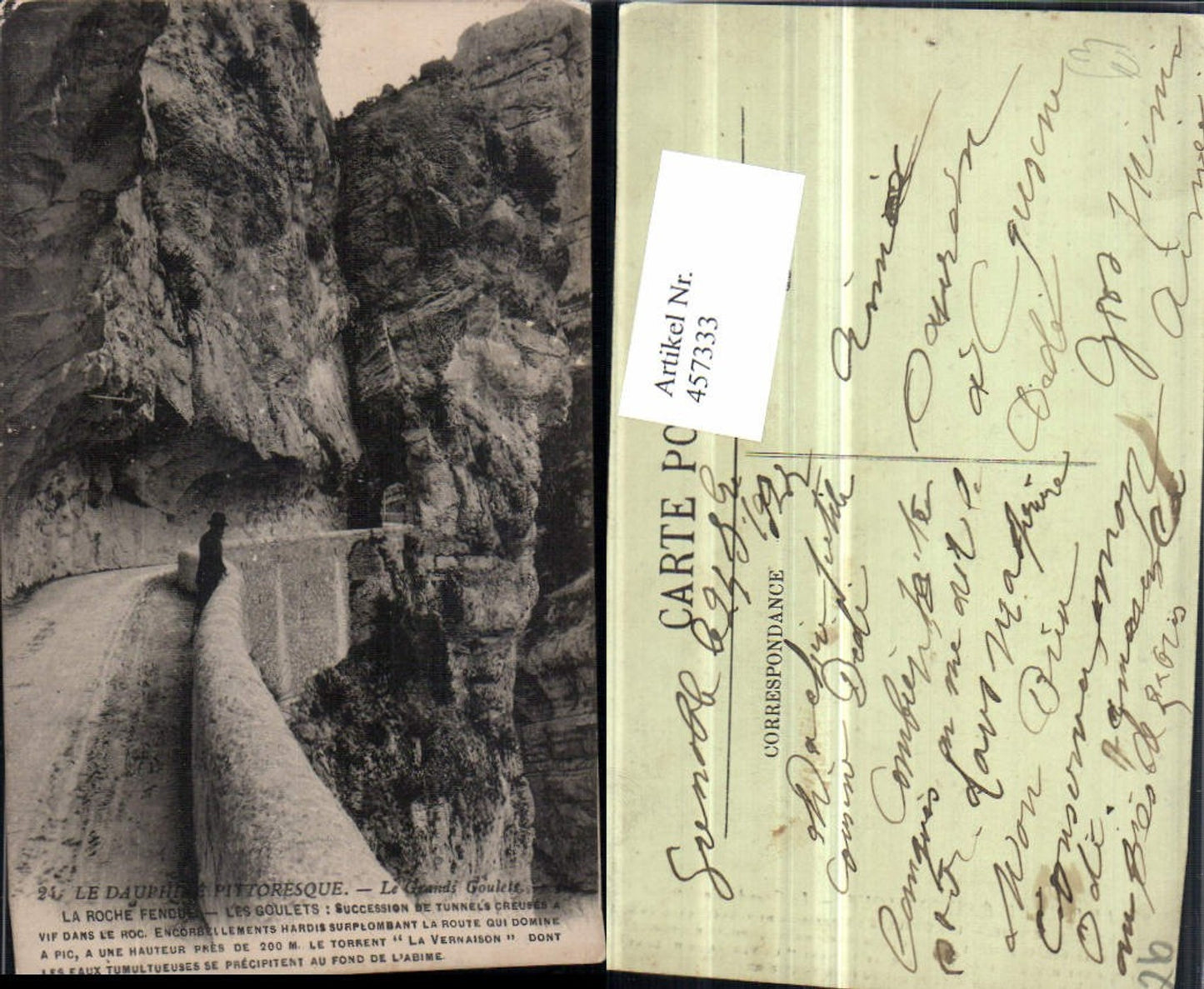 457333,Rhone-Alpes Drome Grands Goulets roche Fendul Straße Felswand