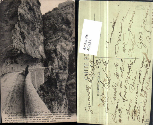 457333,Rhone-Alpes Drome Grands Goulets roche Fendul Straße Felswand