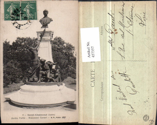 457357,Rhone-Alpes Loire Saint-Chamond Monument Carnot Büste