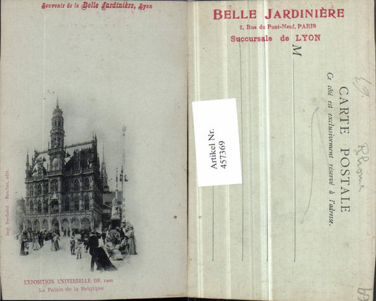 457369,Rhone-Alpes Rhone Lyon Exposition Universelle 1900 Palais Belgique