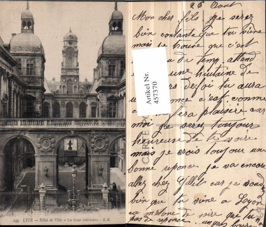 457370,Rhone-Alpes Rhone Lyon Hotel de Ville Rathaus