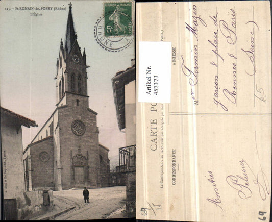 457373,Rhone-Alpes Rhone St-Romain-de-Popey Eglise Kirche