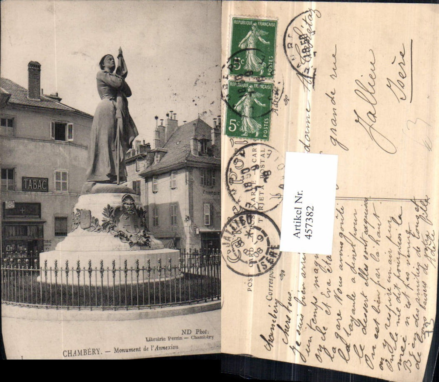 457382,Rhone-Alpes Savoie Chambery Monument Annexion Statue