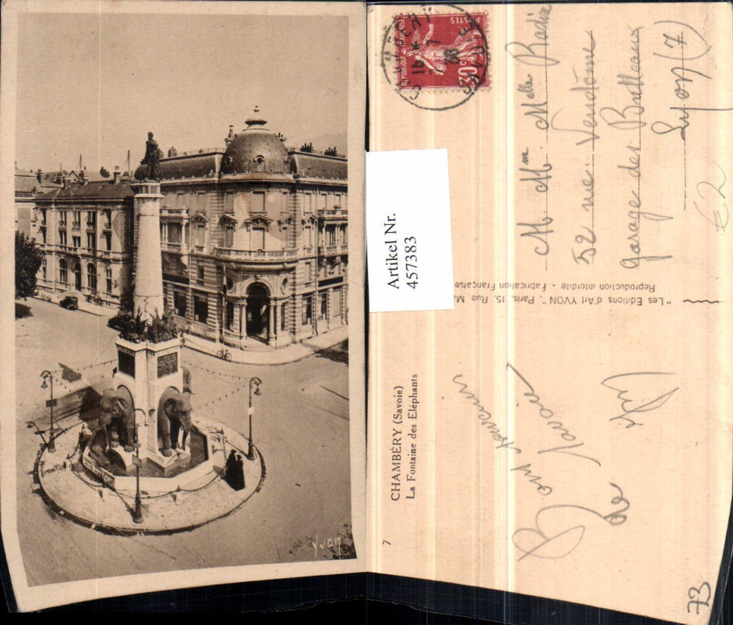 457383,Rhone-Alpes Savoie Chambery Fontaine Elephants Brunnen
