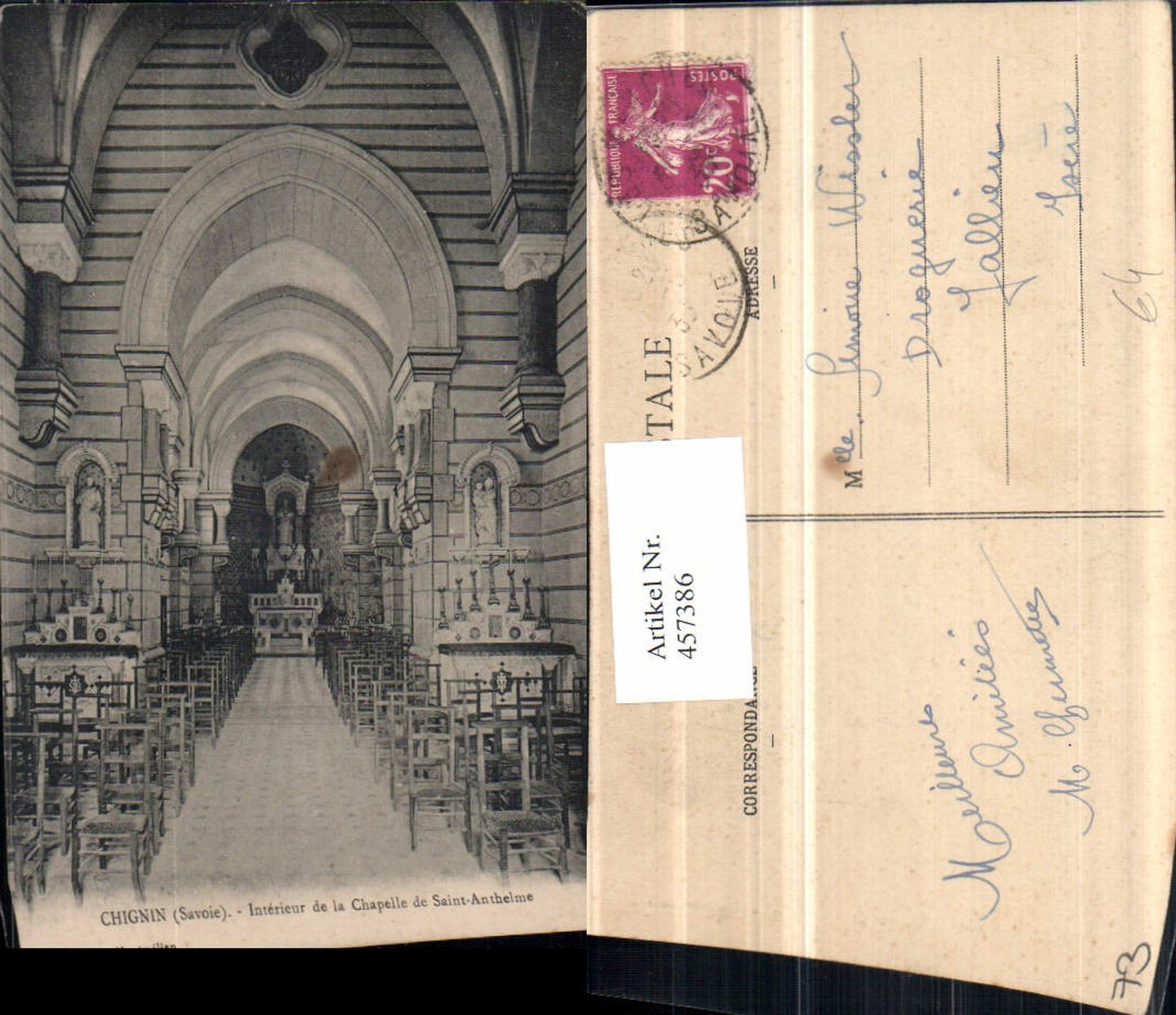 457386,Rhone-Alpes Savoie Chignin Interieur Chapelle Saint-Anthelme Kapelle