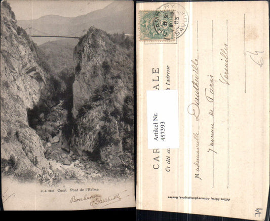 457393,Rhone-Alpes Haute-Savoie Cusy Pont de l'Abime Brücke Schlucht