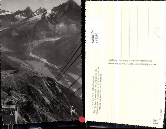 457396,Rhone-Alpes Haute-Savoie Chamonix Brevent vue Aiguilles Chardonnet Seilbahn
