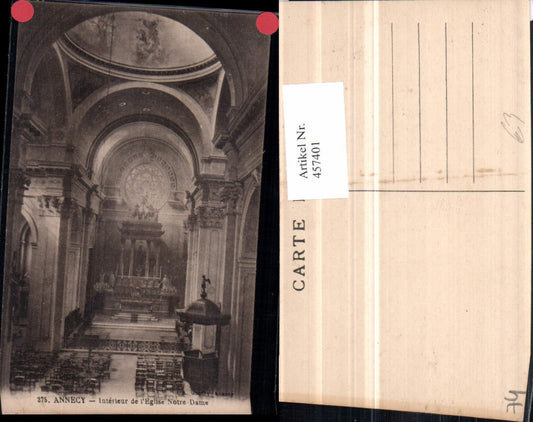 457401,Rhone-Alpes Haute-Savoie Annecy Interieur Eglise Notre-Dame Kirche