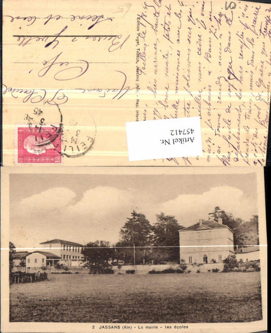 457412,Rhone-Alpes Ain Jassans La mairie Ecoles Rathaus Schule