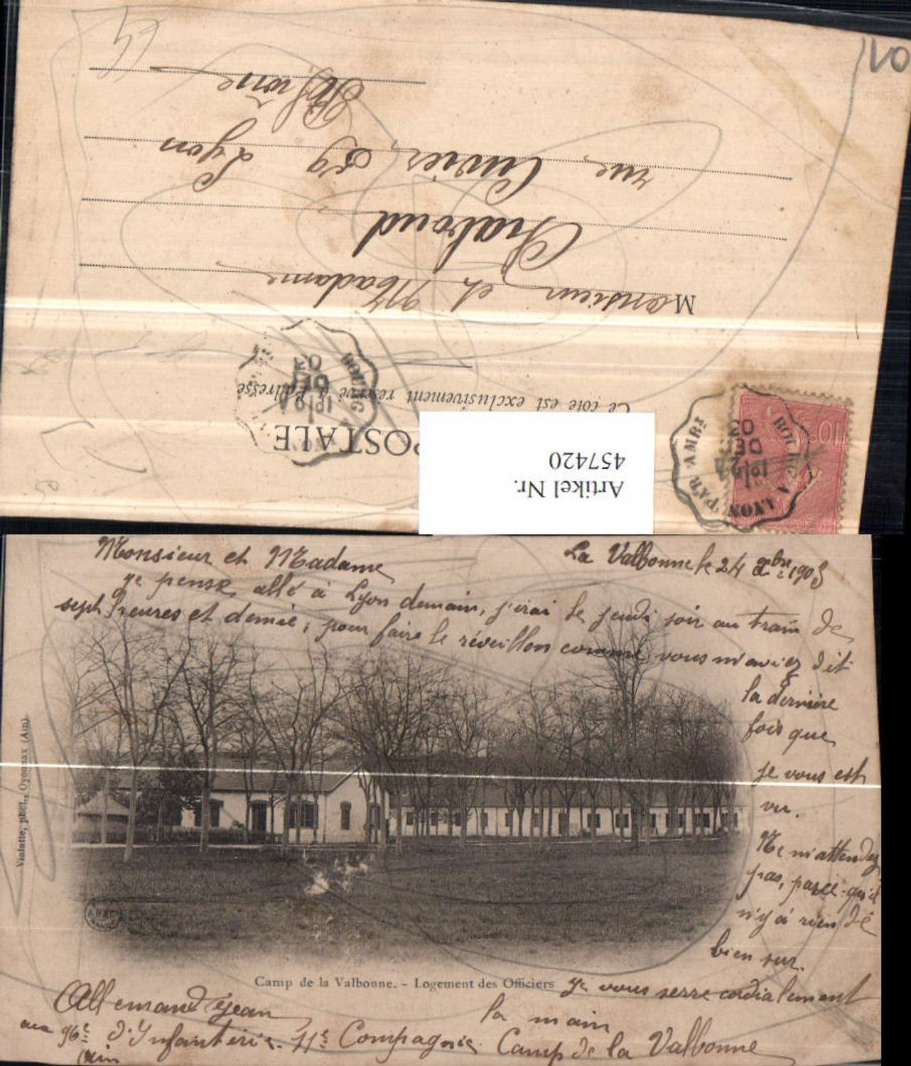 457420,Rhone-Alpes Ain Camp de la Valbonne Logement des Officiers