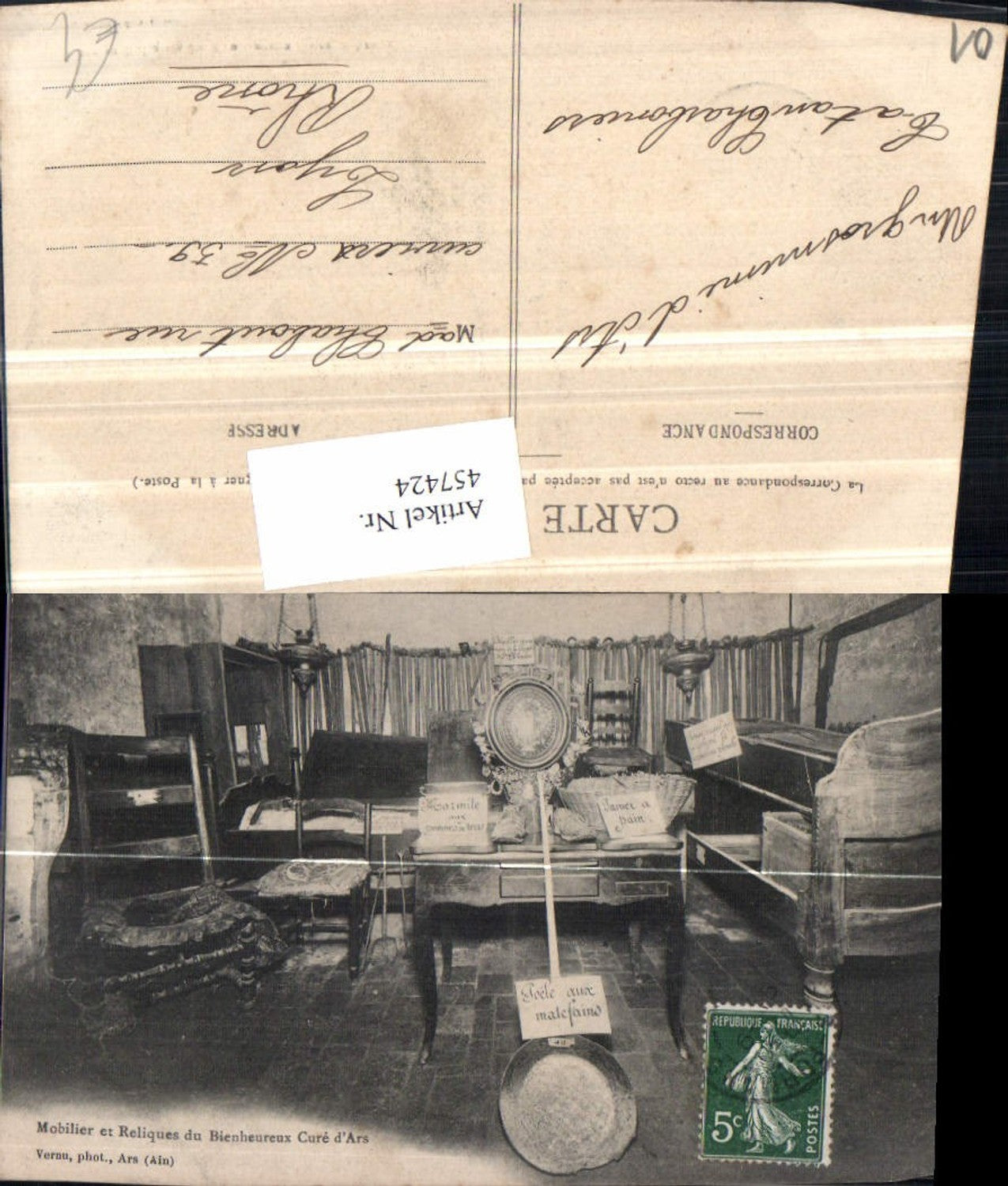 457424,Rhone-Alpes Ain Mobilier et Reliques du Bienheureux Cure Ars Möbel