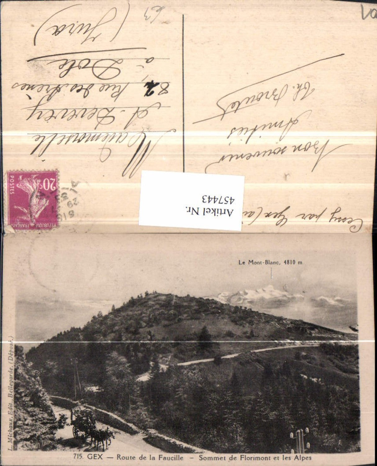 457443,Rhone-Alpes Ain Gex Route de la Faucille Sommet Florimont