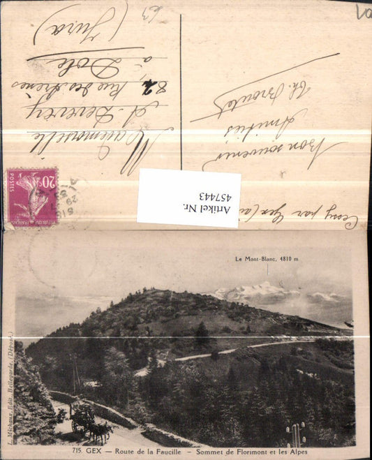 457443,Rhone-Alpes Ain Gex Route de la Faucille Sommet Florimont