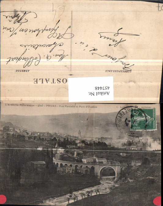 457448,Rhone-Alpes Ardeche Privas Vue Partielle et Pont Ouveze Totale Brücke