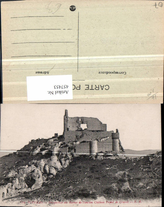 457453,Rhone-Alpes Ardeche St-Peray Ruines Chateau Feodal Schlossruine