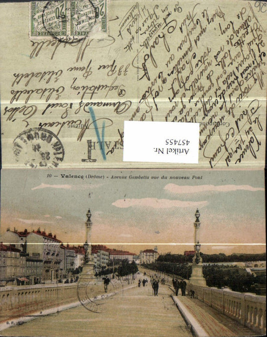 457455,Rhone-Alpes Drome Valence Avenue Gambetta vue du Pont Straßenansicht