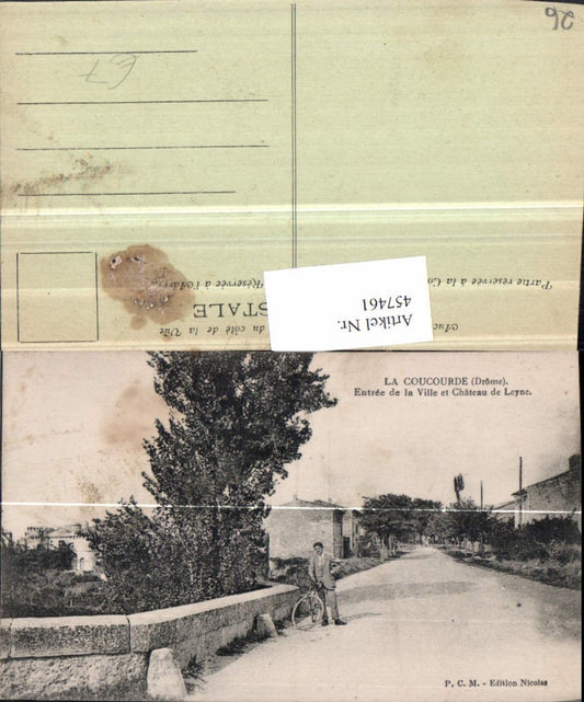457461,Rhone-Alpes Drome La Coucourde Entree Ville et Chateau Leyne Fahrrad