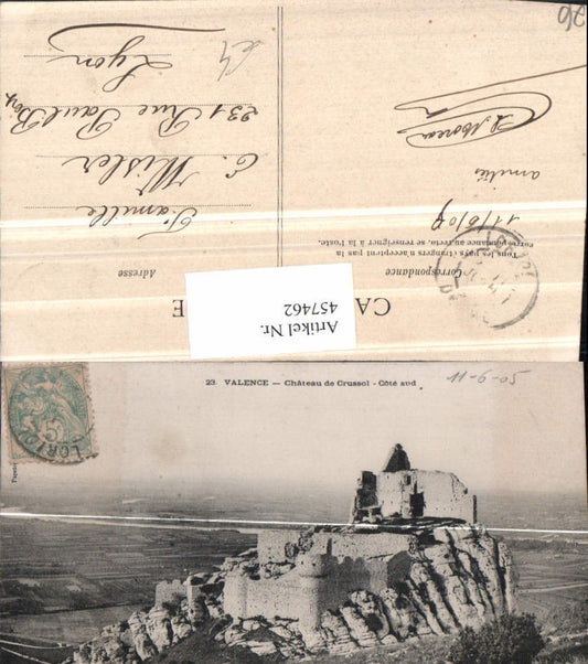 457462,Rhone-Alpes Drome Valence Chateau Crussol Schlossruine