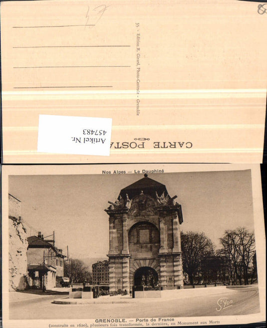 457483,Rhone-Alpes Isere Grenoble Porte de France Tor