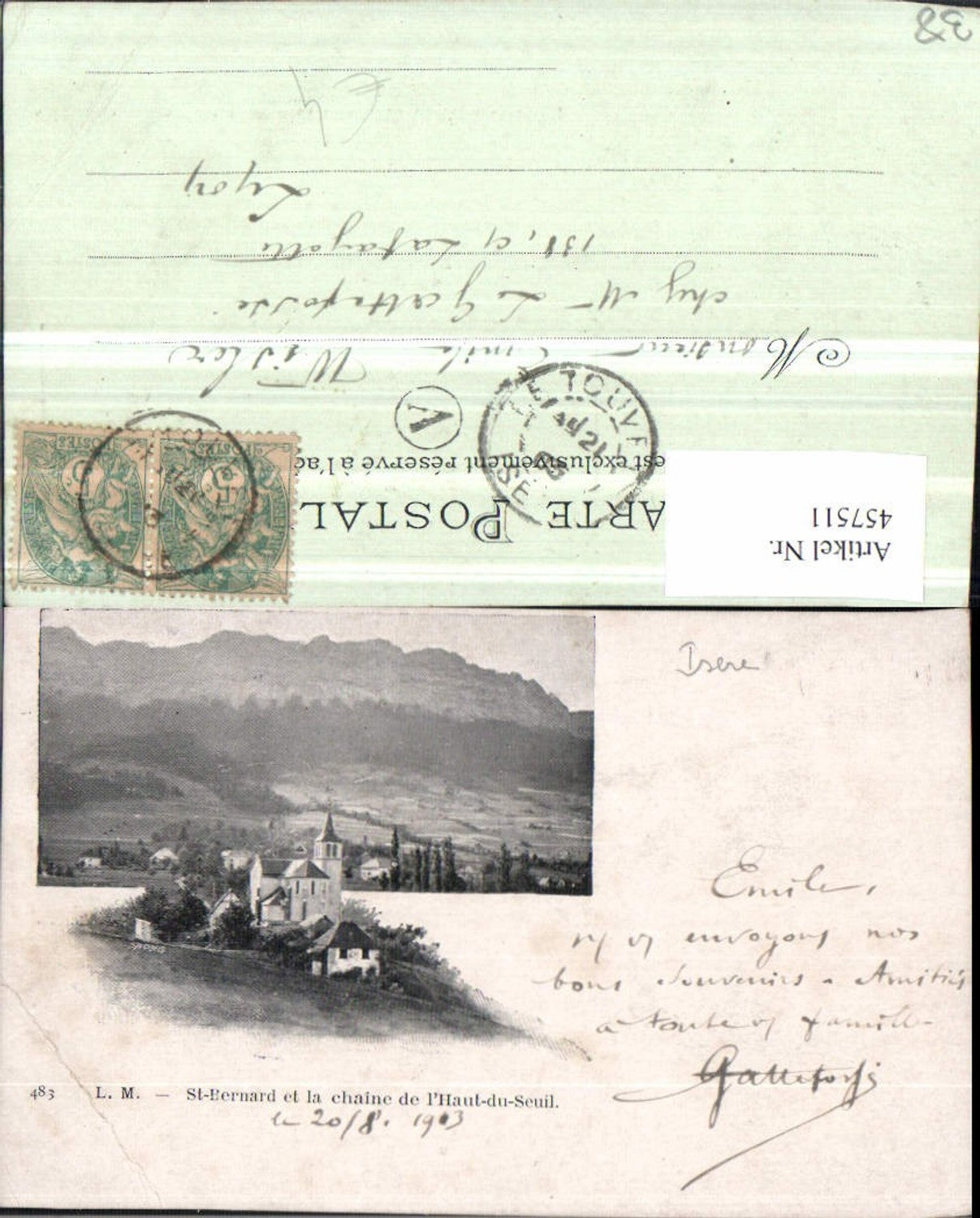 457511,Rhone-Alpes Isere St-Bernard et la chaine Haut-du-Seuil Kirche