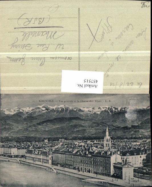 457515,Rhone-Alpes Isere Grenoble Vue generale Totale Bergkulisse