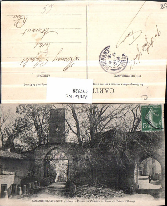 457528,Rhone-Alpes Isere Colombier-Saugnieu Entree Chateau et Porte Prince Orange