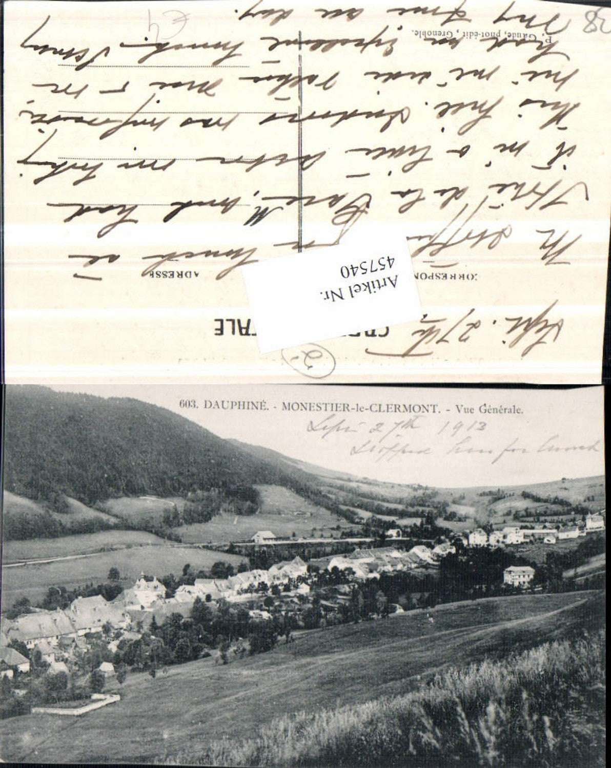 457540,Rhone-Alpes Isere Monestier-le-Clermont Vue Generale Totale