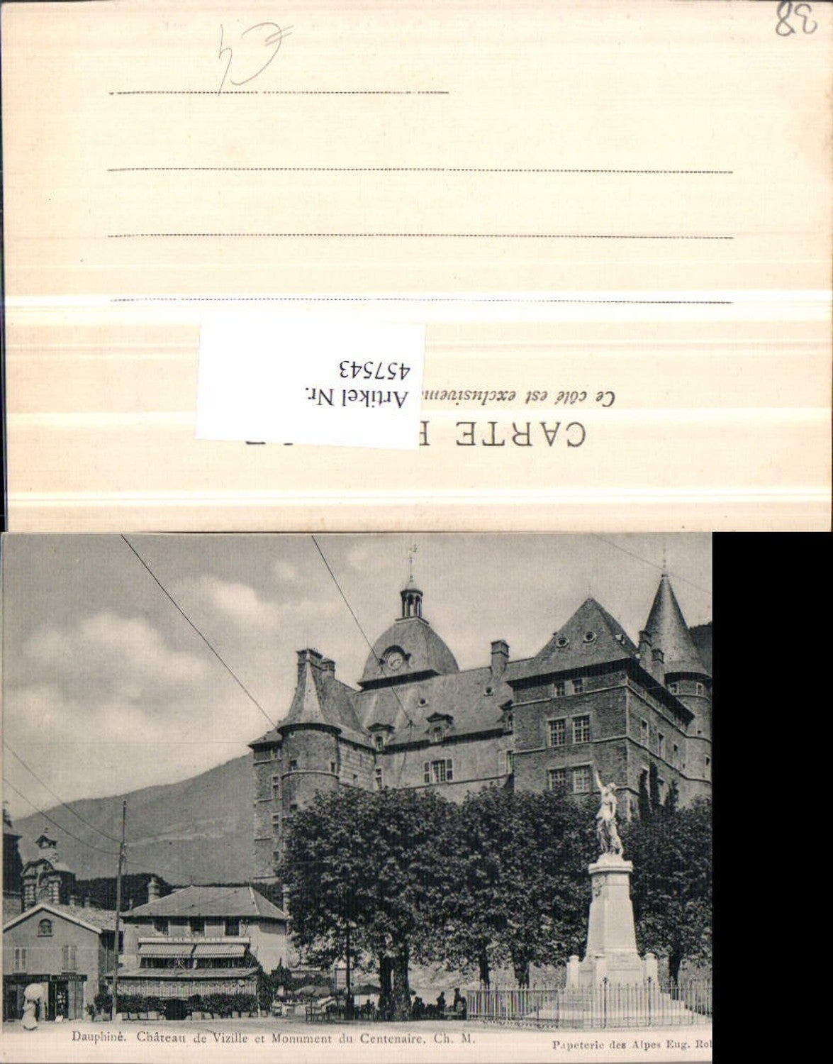 457543,Rhone-Alpes Isere Chateau de Vizille et Monument Centenaire Schloss