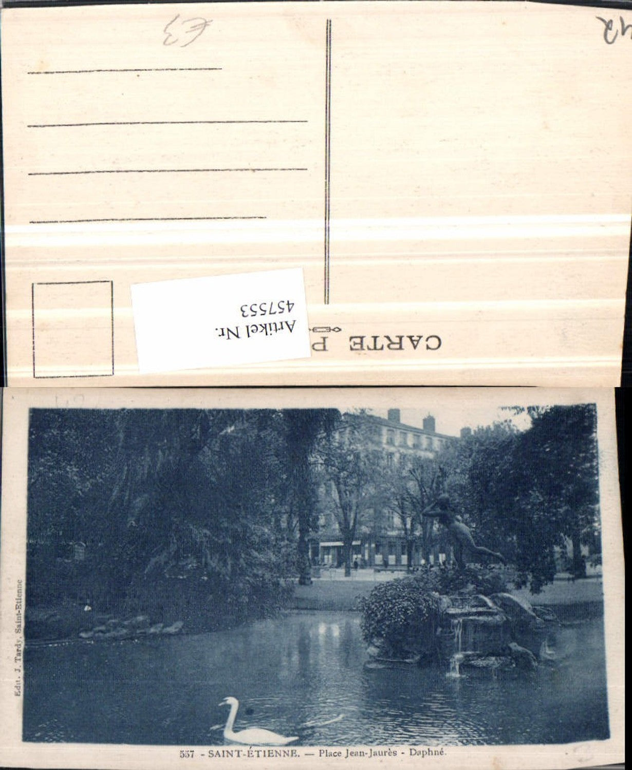 457553,Rhone-Alpes Loire Saint-Etienne Place Jean-Jaures Teich