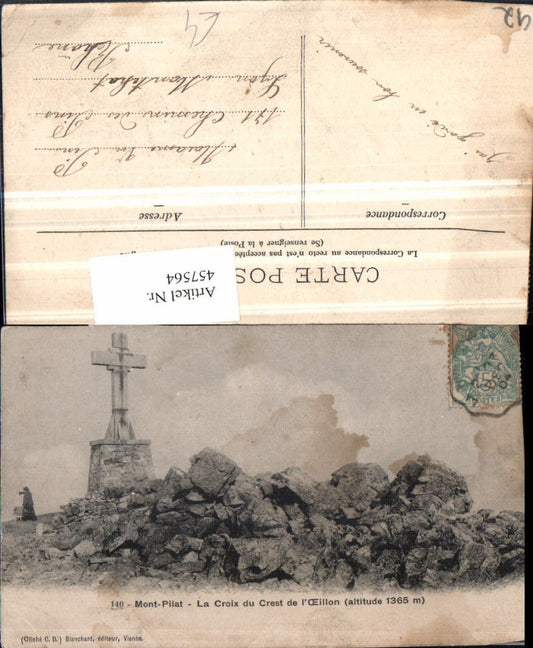 457564,Rhone-Alpes Loire Mont-Pilat Croix du Crest Kreuz
