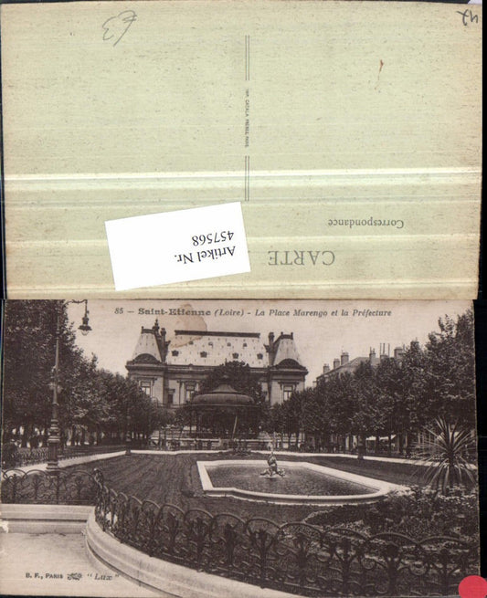 457568,Rhone-Alpes Loire Saint-Etienne Place Marengo et Prefecture