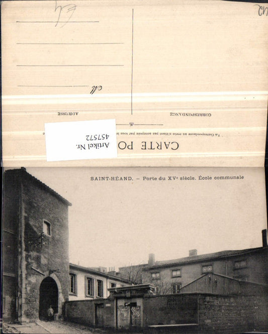 457572,Rhone-Alpes Loire Saint-Heand Porte Ecole communale Schule