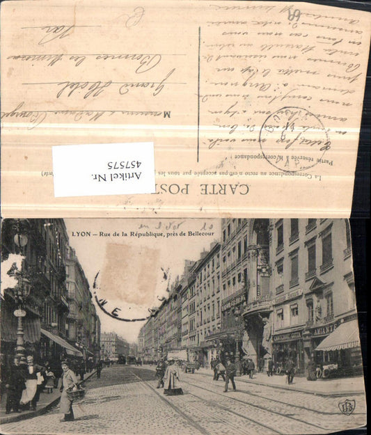 457575,Rhone-Alpes Rhone Lyon Rue Republique pres Bellecour Straßenansicht